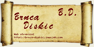 Brnča Diskić vizit kartica